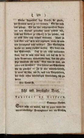 Acht und dreyßigster Brief. Lovelace an Belford. - Ein und vierzigster Brief. Lovelace an Belford.