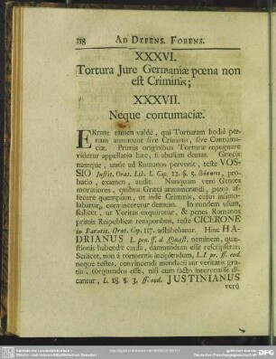XXXVI. Tortura Iure Germaniae poena est Criminis