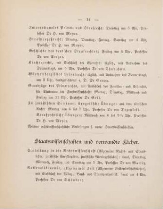 14-16, Staatswissenschaften und verwandte Fächer