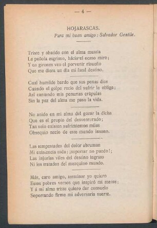 Hojarascas. : Para mi buen amigo : Salvador Gentile.