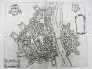 Befestigungssansicht der Stadt Maastricht 1649, aus: Novum Ac Magnum Theatrum Urbium Belgicae Liberae Ac Foederatae.