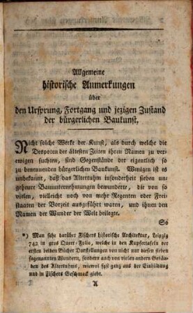 Johann Georg Büsch Professors in Hamburg Versuch einer Mathematik zum Nuzzen und Vergnügen des bürgerlichen Lebens, 3,1. Praktische Darstellung der Bauwissenschaft ; Erster Band, welcher die bürgerliche Baukunst enthält