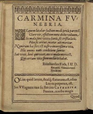 Carmina Funebria.