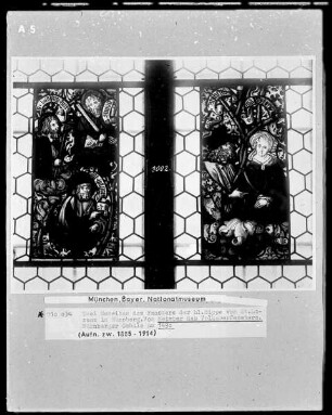Zwei Scheiben des Fensters der heiligen Sippe von St. Lorenz in Nürnberg