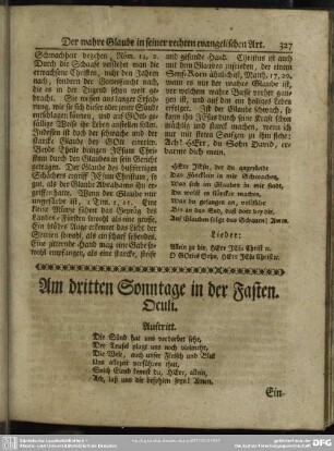 Am dritten Sonntage in der Fasten, Oculi