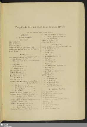 Verzeichnis der im Text besprochenen Werke