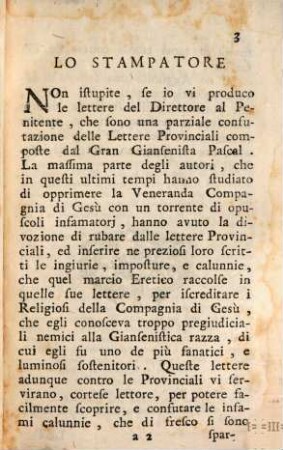 Lettere D'Un Direttore Ad Un Suo Penitente Intorno al Libro intitolato Lettere Provinciali : Premessavi Una Lettera Di N. N. Napolitano Ad un suo Amico di Livorno