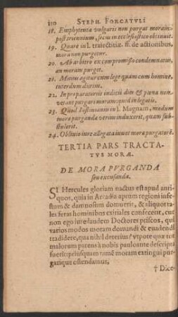 Tertia Pars Tractatus Morae. De Mora Purganda seu excusanda.