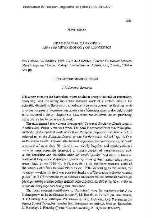 Grammatical Categories and the Methodology of Linguistics