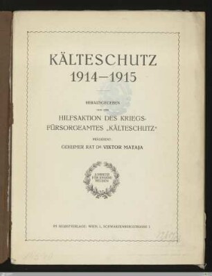 Kälteschutz 1914-1915