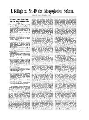 Entwurf eines Lehrplans für den Englischunterricht : 1. Beilage zu Nr. 49 der Pädagogischen Reform