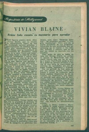 Vivian Blaine - reúne todo cuanto es necesario para agradar : Repostería de Hollywood