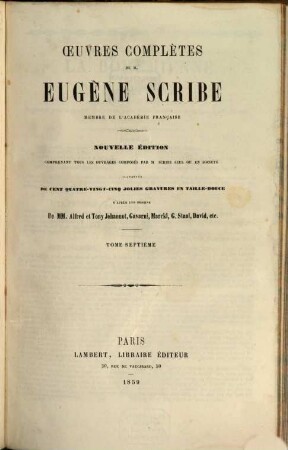 Oeuvres complètes de M. Eugène Scribe, 7