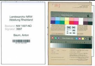 Entnazifizierung Anton Baum , geb. 20.04.1903 (Techniker)