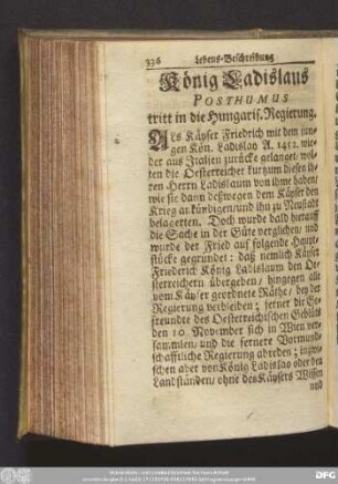 König Ladislaus Posthumus tritt in die Hungaris. Regierung.