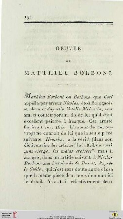 Oeuvre de Matthieu Borboni