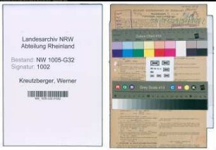 Entnazifizierung Werner Kreutzberger , geb. 13.09.1908 (Baurat)