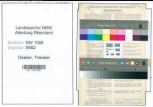 Entnazifizierung Therese Desker , geb. 15.12.1896 (Hausfrau)