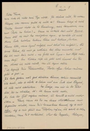 Brief von Rudolf Ehrenberg an Franz Rosenzweig