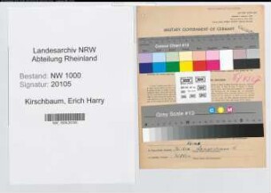Entnazifizierung Erich Harry Kirschbaum, geb. 04.02.1912 (Verw.Angest.)