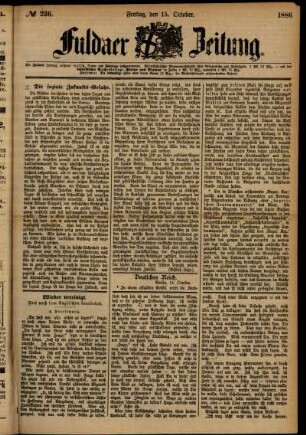 Ausgabe vom Freitag, den 15. Oktober 1886.