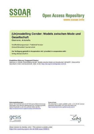 (Un)modelling Gender: Models zwischen Mode und Gesellschaft