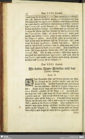 Das XXXI. Capitel. Die beyden Reigen-Gewölber nebst dem Mittel-Gange. Num II.