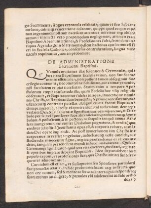 De Administratione Sacramenti Baptismi.