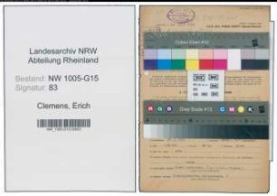 Entnazifizierung Erich Clemens , geb. 16.01.1911 (Zwirner)