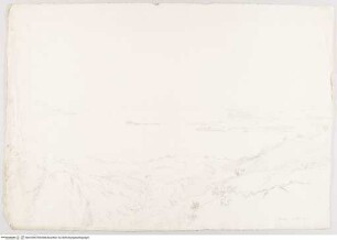Der Gardasee von Serniga aus gesehen mit der Isola del Garda und dem Vorgebirge von Manerba