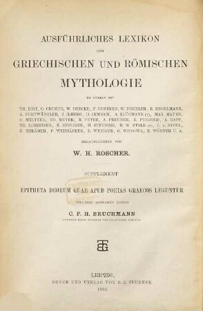 Epitheta deorum quae apud poetas graecos leguntur