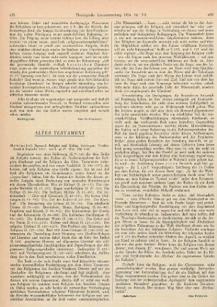 475-476 [Rezension] Mowinckel, Sigmund, Religion und Kultus