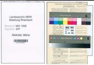 Entnazifizierung Maria Allekotte , geb. 08.06.1917 ()