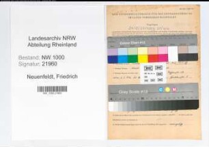 Entnazifizierung Friedrich Neuenfeldt, geb. 01.11.1894 (Telegrafenassistent)