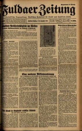 Ausgabe vom Samstag, den 09. Dezember 1939.