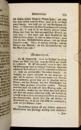 Memoriren. - Menschenkenntniß.