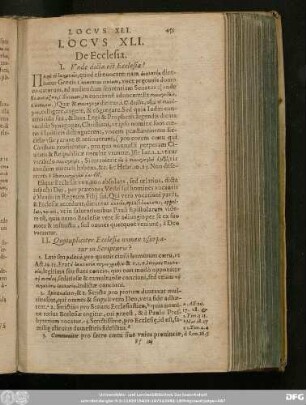 Locus XLI. De Ecclesia.