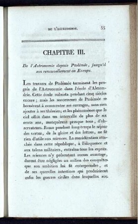 Chapitre III - IV. Ptolémée. De l'Astronomie dans l'Europe moderne.
