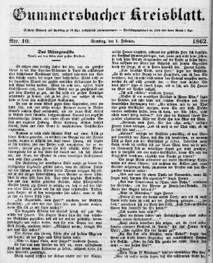 Gummersbacher Kreisblatt. 1851-1869