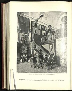 Interieur (Reproduction für einen Auctions-Katalog). Autotypie, nach einer Naturaufnahme, in Zink geätzt von Hamböck & Co. in München.