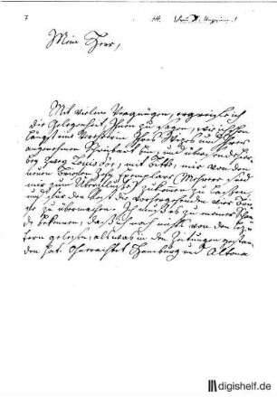 7: Brief von Johanna Charlotte Unzer an Johann Benjamin Michaelis