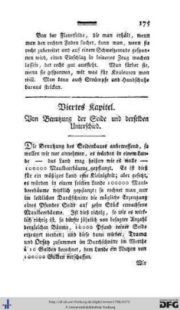 IV. Von de Benutzung der Seide.