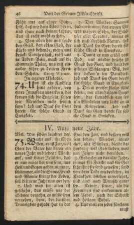IV. Aufs neue Jahr.