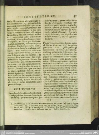 Institutio. VII. De conferendis Parochiarum Ecclesiis