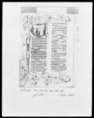Deutschordensbrevier für die Ballei Utrecht — Initiale V (eni sancte spiritus), darin das Pfingstwunder, Folio 297verso