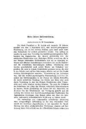 Zehn Jahre Heilerziehung