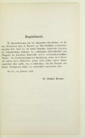 Begleitwort