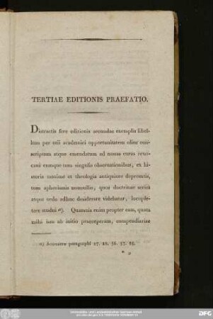 Tertiae Editionis Praefatio.