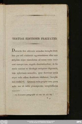 Tertiae Editionis Praefatio.