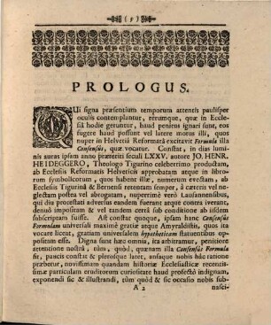 Christophori Matthæi Pfaffii, Serenissimi Wirtemberg. Ducis Consiliarii ... De Formula Consensus Helvetica, Dissertatio Historico-Theologica